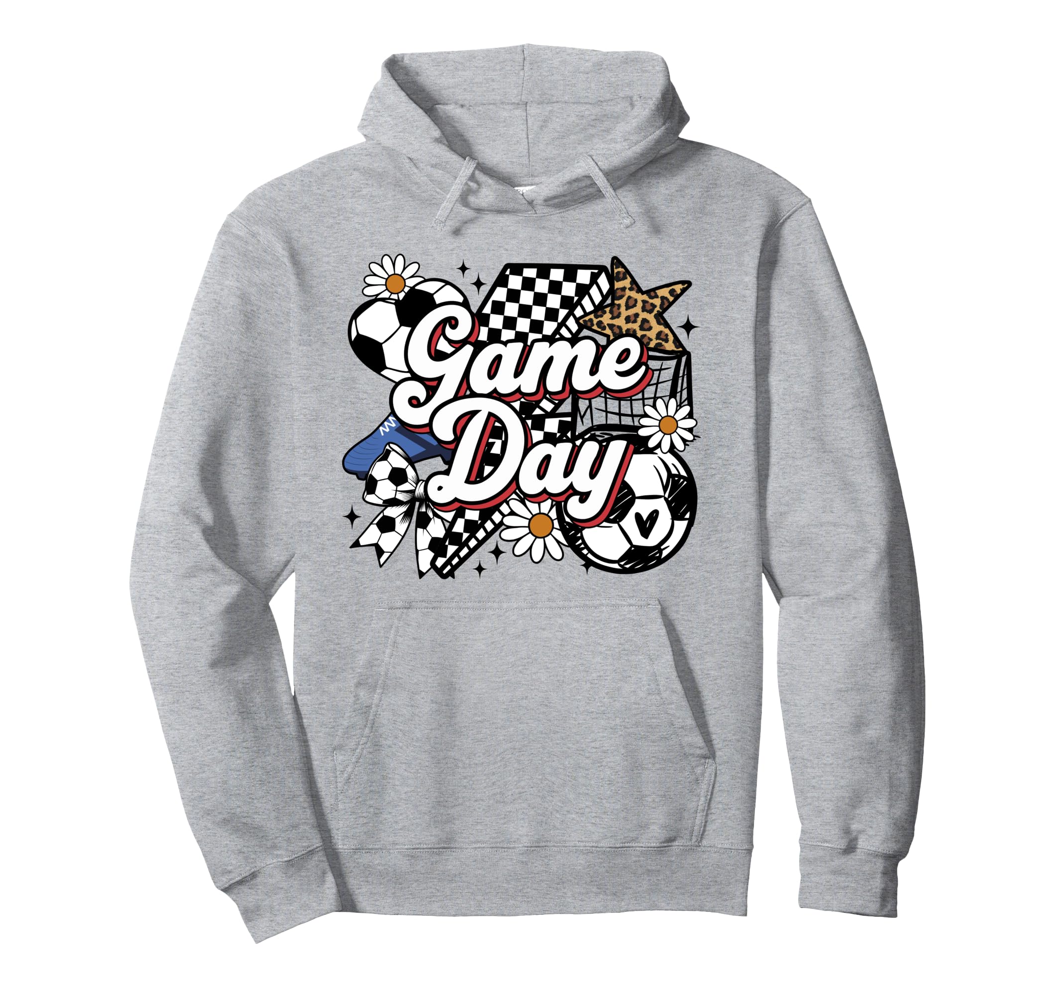 Soccer Game Day Leopard Funny Soccer Hoodie - Trendy Graphic Men Women - T-Shirt, Sweatshirt, Hoodie