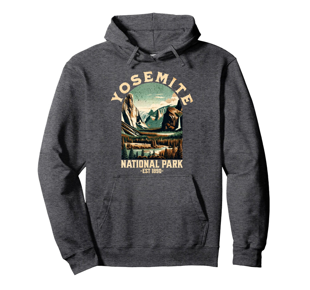Yosemite National Park Usa Hiking Hoodie - Minimalist Print Men Women - T-Shirt, Sweatshirt, Hoodie