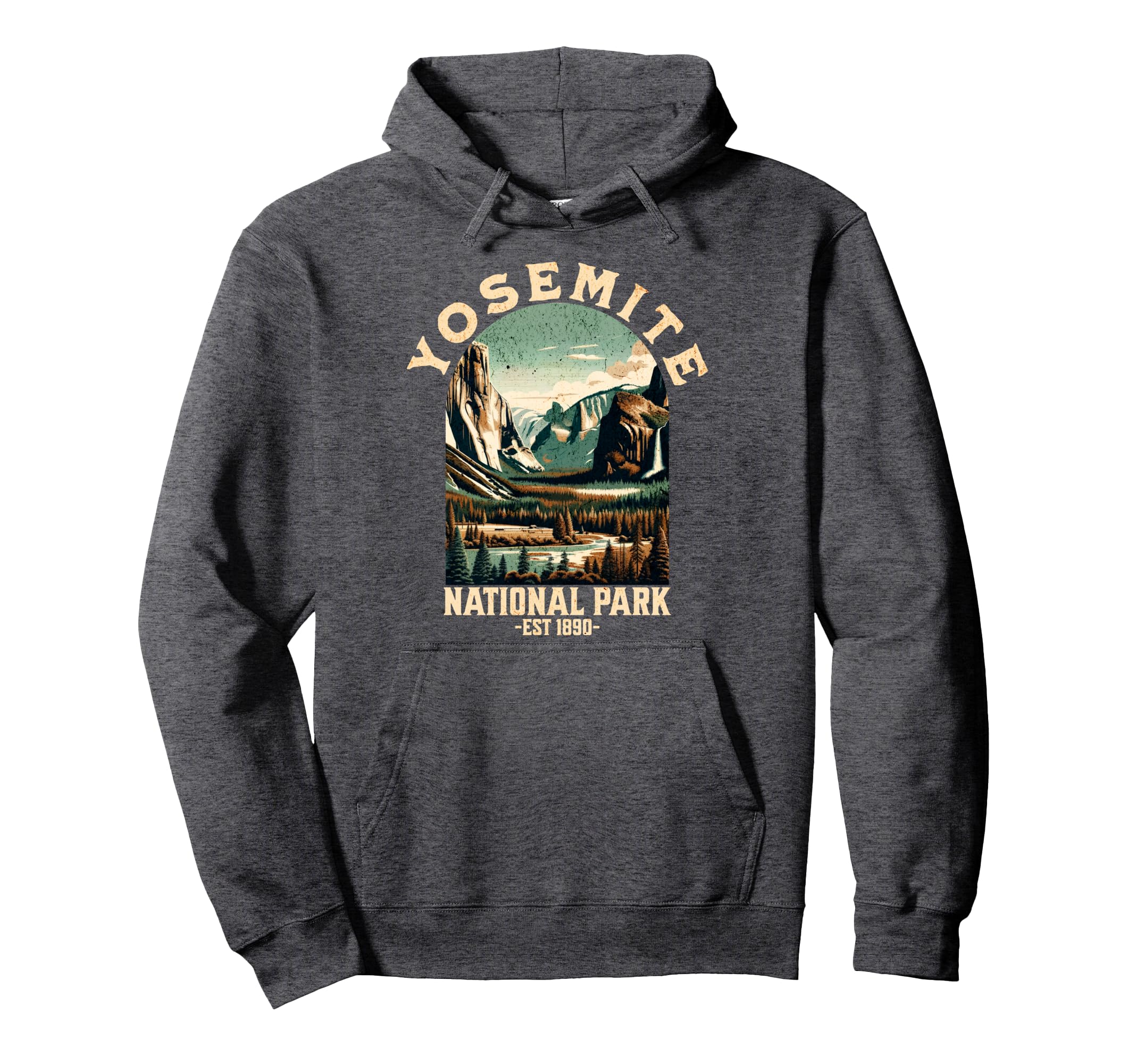 Yosemite National Park Usa Hiking Hoodie - Minimalist Print Men Women - T-Shirt, Sweatshirt, Hoodie