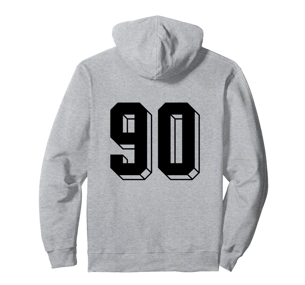 Number 90 Backside 80S 90S Team Jersey Hoodie - Custom Art Print Men Women - T-Shirt, Sweatshirt, Hoodie