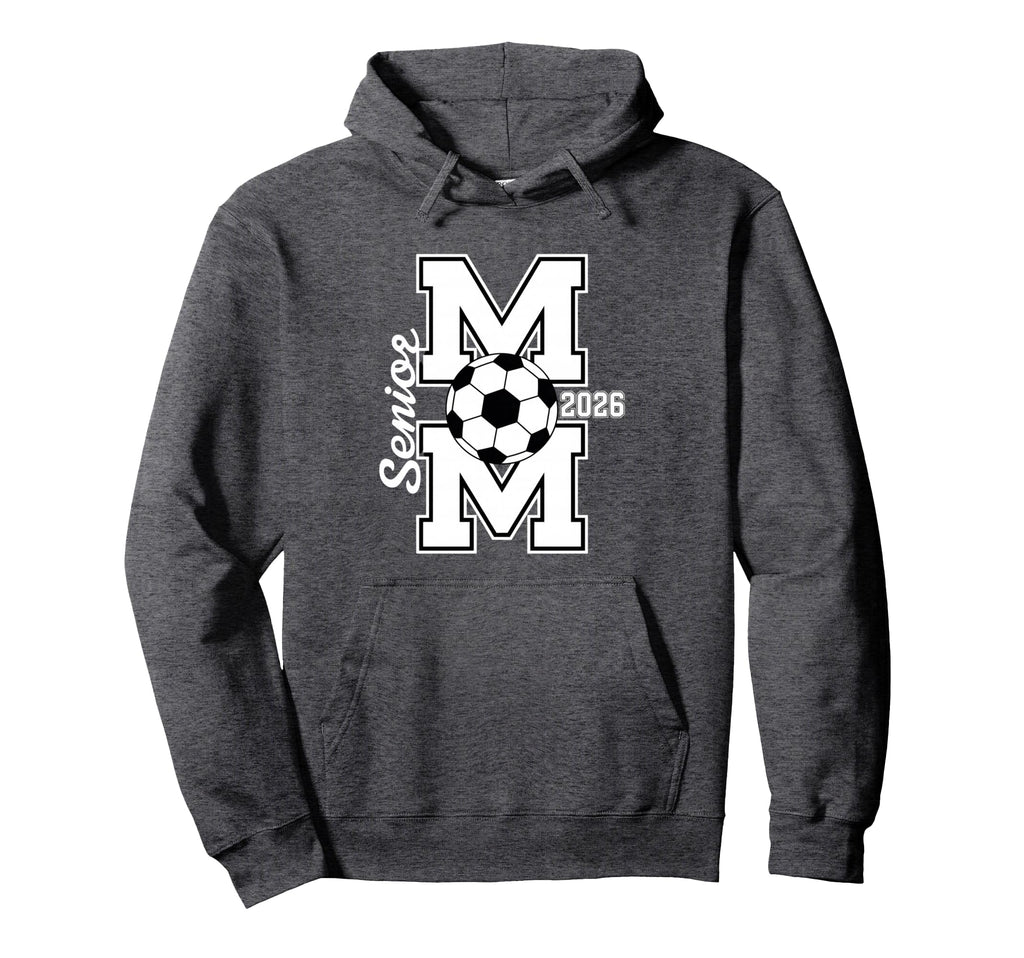Senior Mom Soccer 2026 Graduate Hoodie - Aesthetic Graphic for Adults - T-Shirt, Sweatshirt, Hoodie