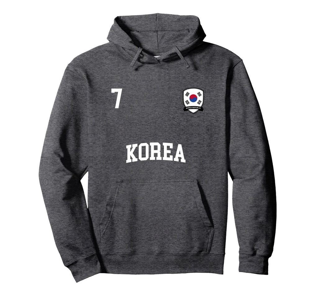 Korea Team Sports Number 7 Soccer Korean Hoodie - Trendy Graphic Unisex - T-Shirt, Sweatshirt, Hoodie