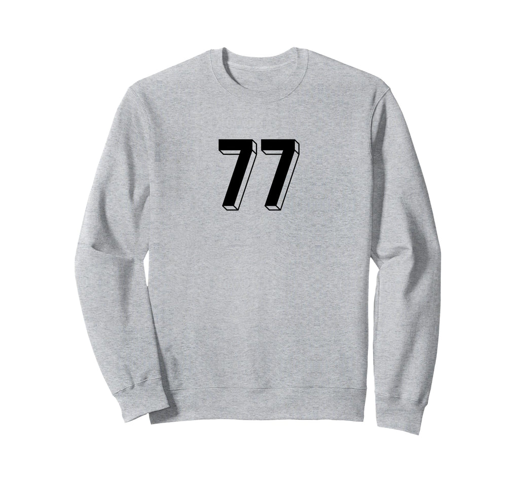 Number 77 80S 90S Soccer Team Sweatshirt - Minimalist Print for Adults - T-Shirt, Sweatshirt, Hoodie