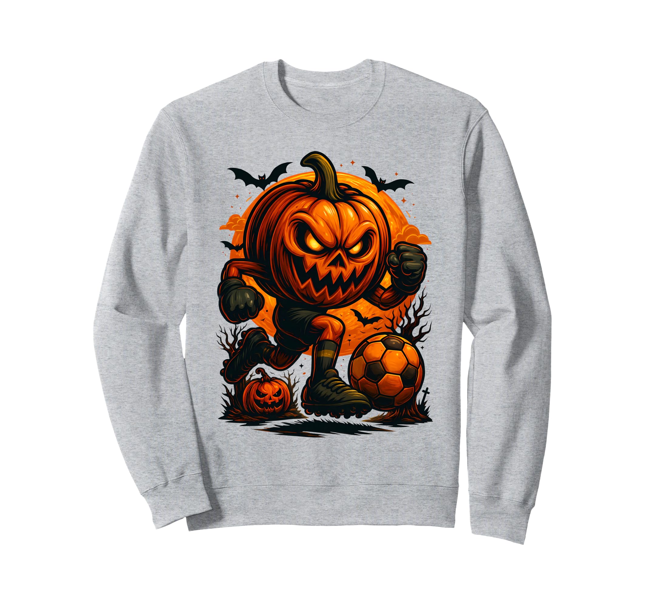 Halloween Pumpkin Showing Soccer Sweatshirt - Unique Graphic for Adults - T-Shirt, Sweatshirt, Hoodie