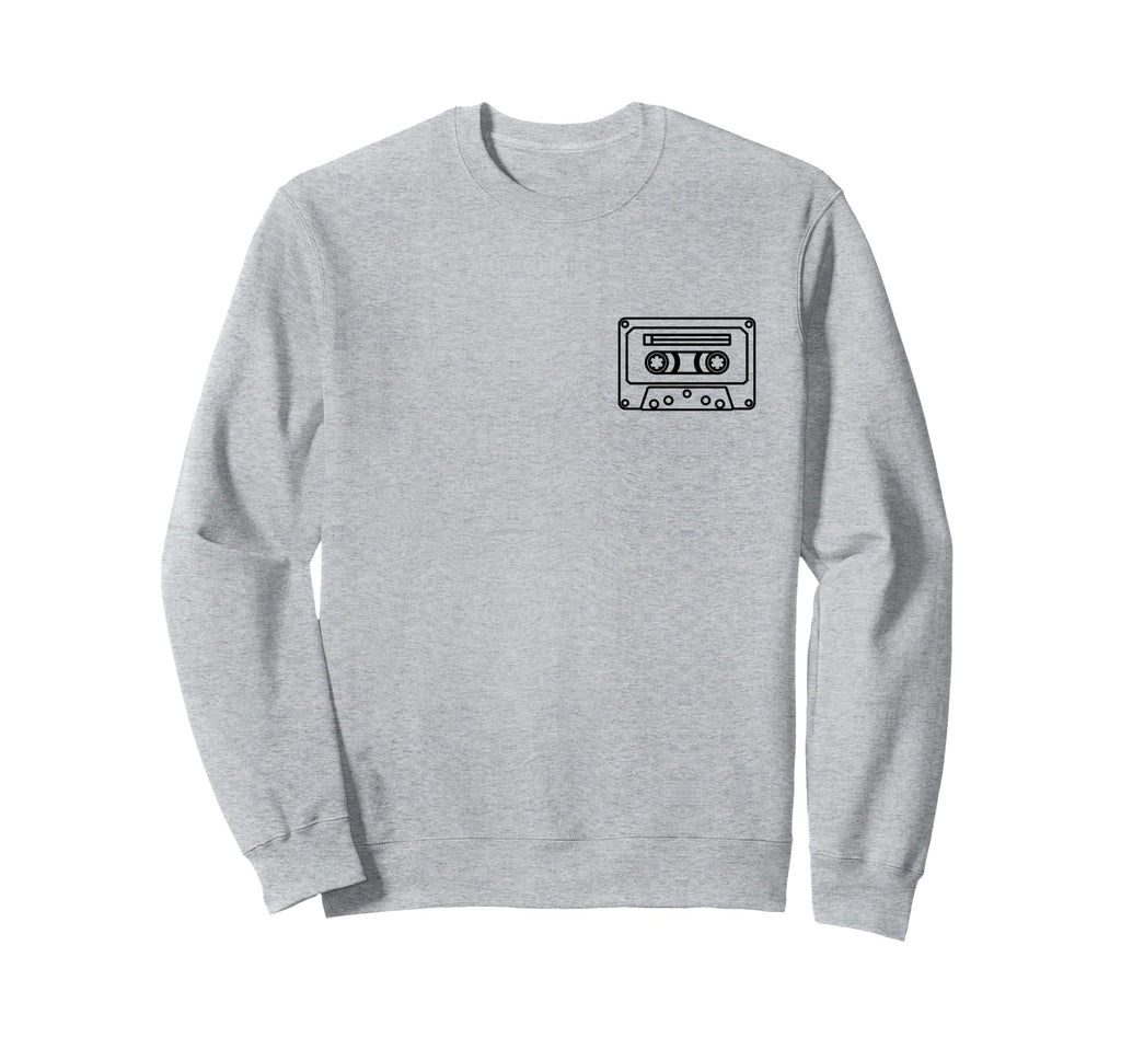 Minimalist Cassette Tape Pocket Sweatshirt - Custom Art Print for Adults - T-Shirt, Sweatshirt, Hoodie