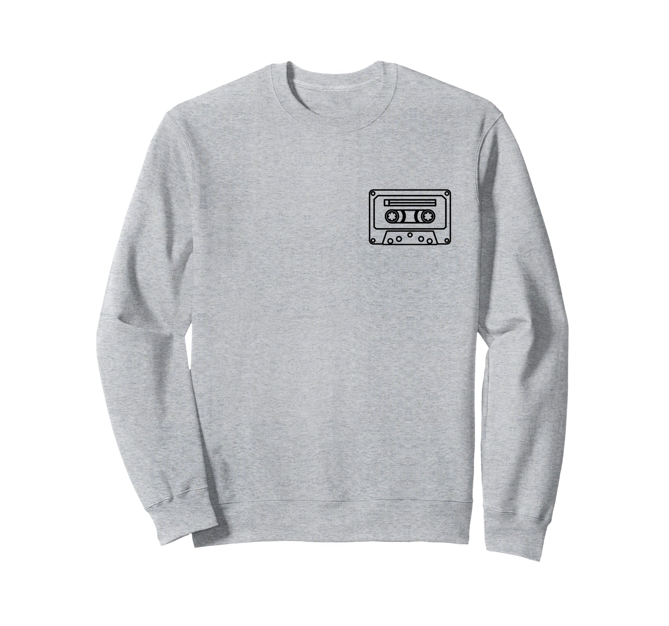 Minimalist Cassette Tape Pocket Sweatshirt - Custom Art Print for Adults - T-Shirt, Sweatshirt, Hoodie