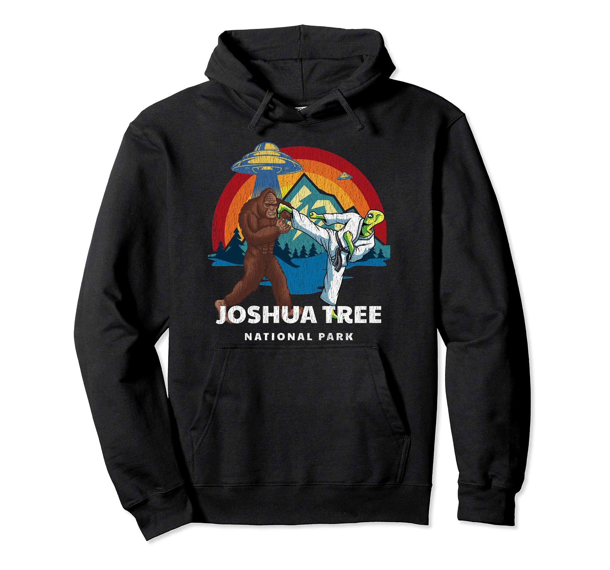 Joshua Tree National Park Bigfoot Alien Hoodie - Graphic Print for Adults - T-Shirt, Sweatshirt, Hoodie