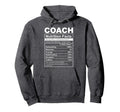 Funny Coach Nutrition Facts Label Sports Hoodie - Graphic Print for Adults - T-Shirt, Sweatshirt, Hoodie