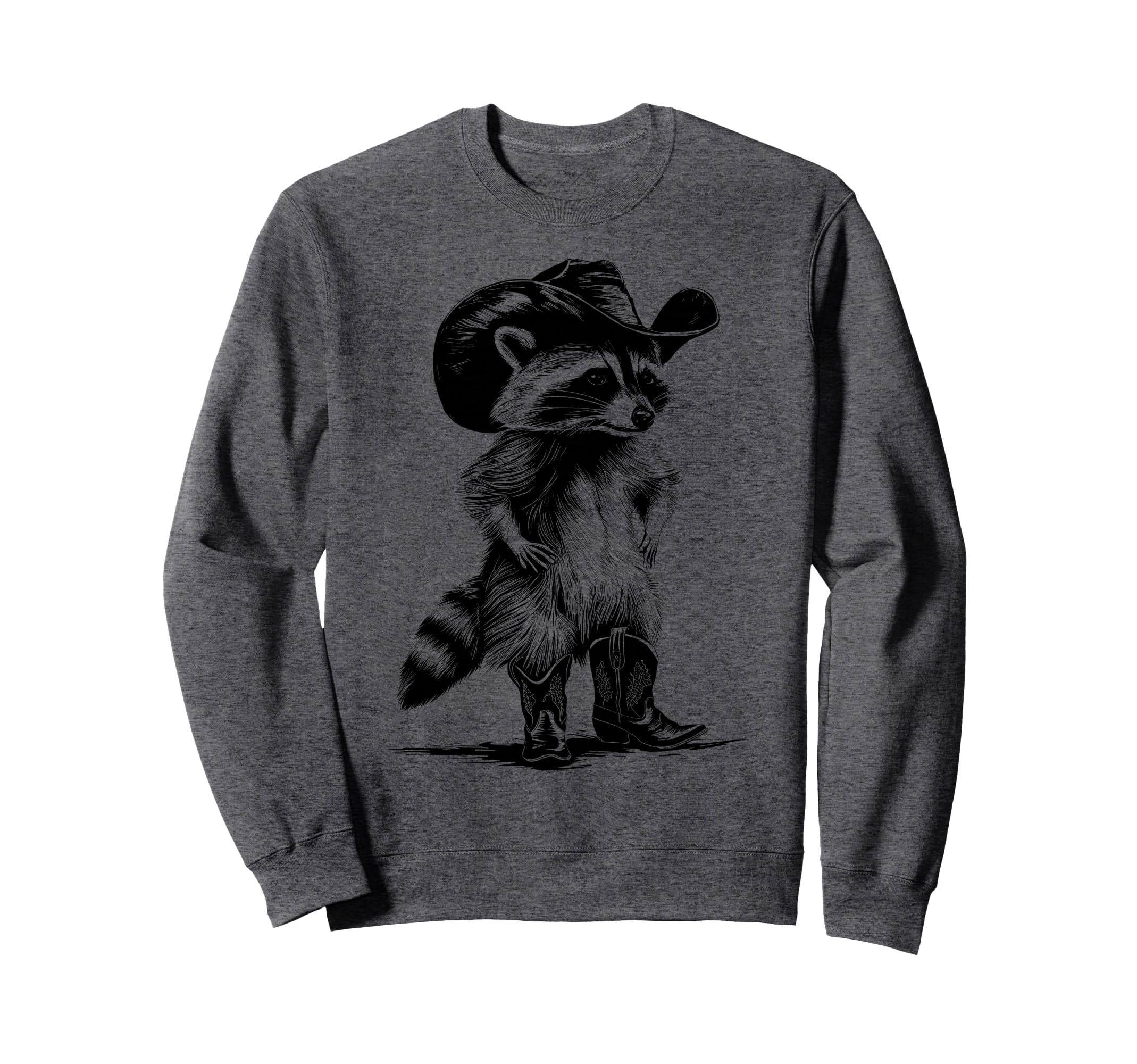 Raccoon Cowboy Cowgirl Western Sweatshirt - Casual Everyday Wear Men Women - T-Shirt, Sweatshirt, Hoodie