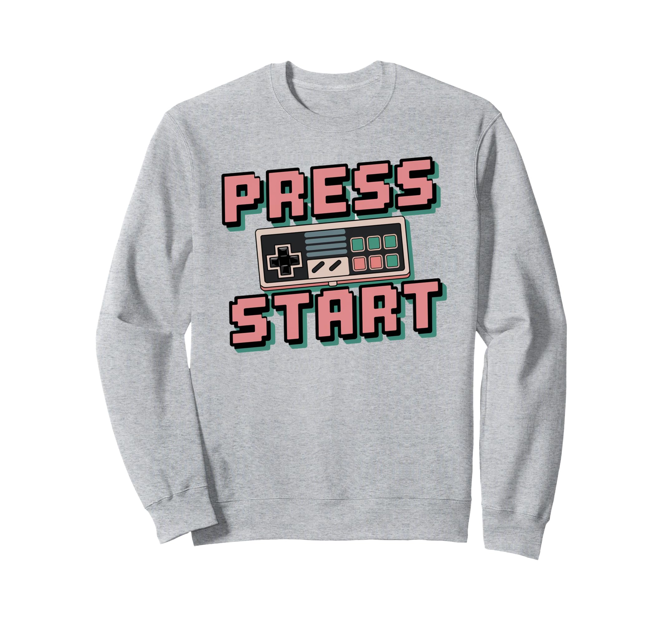 Gaming Press Start Gaming Arcade Sweatshirt - Unique Graphic Men Women - T-Shirt, Sweatshirt, Hoodie