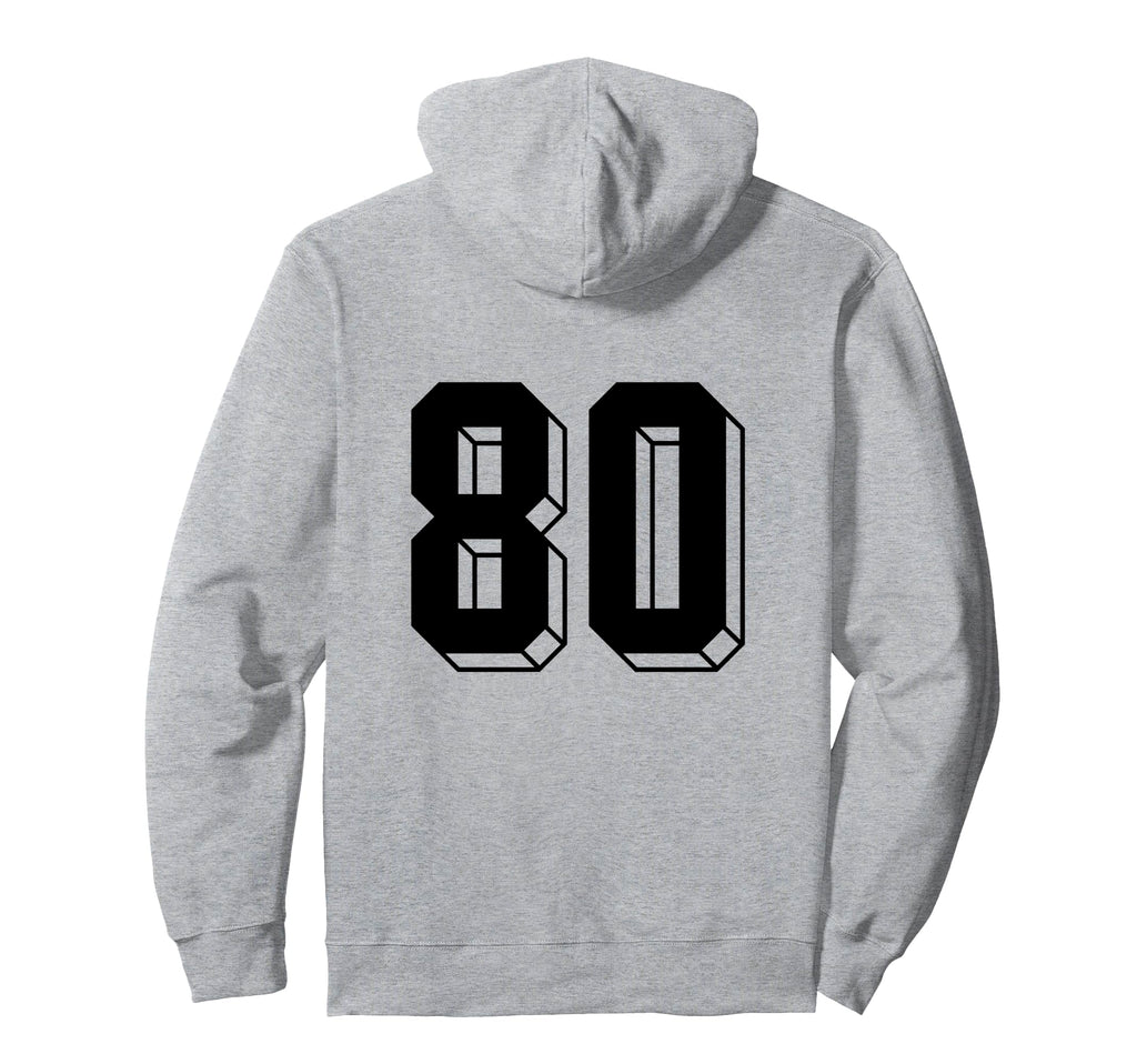 Number 80 Backside 80S 90S Team Hoodie - Fun Novelty Design Men Women - T-Shirt, Sweatshirt, Hoodie