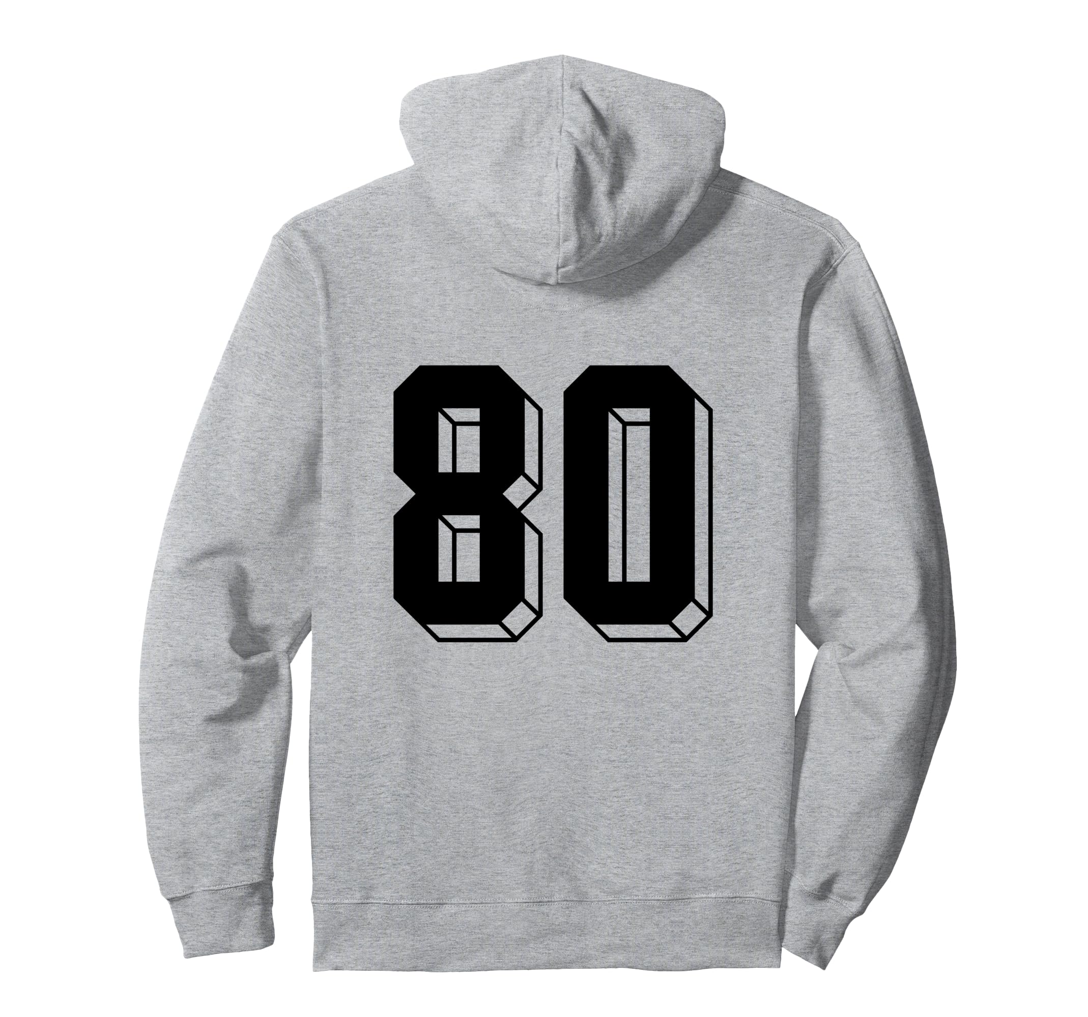 Number 80 Backside 80S 90S Team Hoodie - Fun Novelty Design Men Women - T-Shirt, Sweatshirt, Hoodie