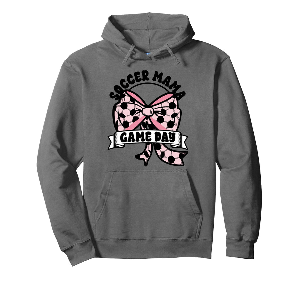 Soccer Mama Coquette Bow Game Day Mom Hoodie - Minimalist Print Unisex - T-Shirt, Sweatshirt, Hoodie