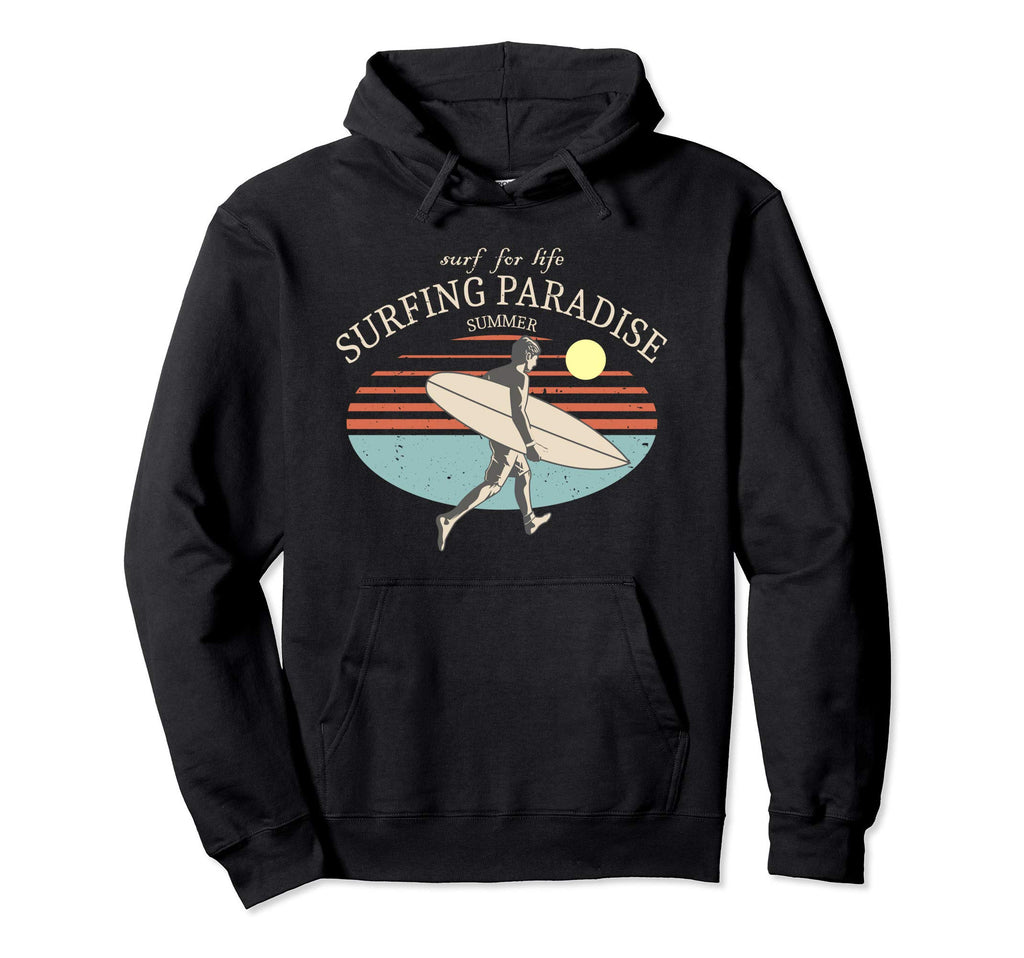 Summer Surf Surfing Paradise Hoodie - Aesthetic Graphic for Adults - T-Shirt, Sweatshirt, Hoodie
