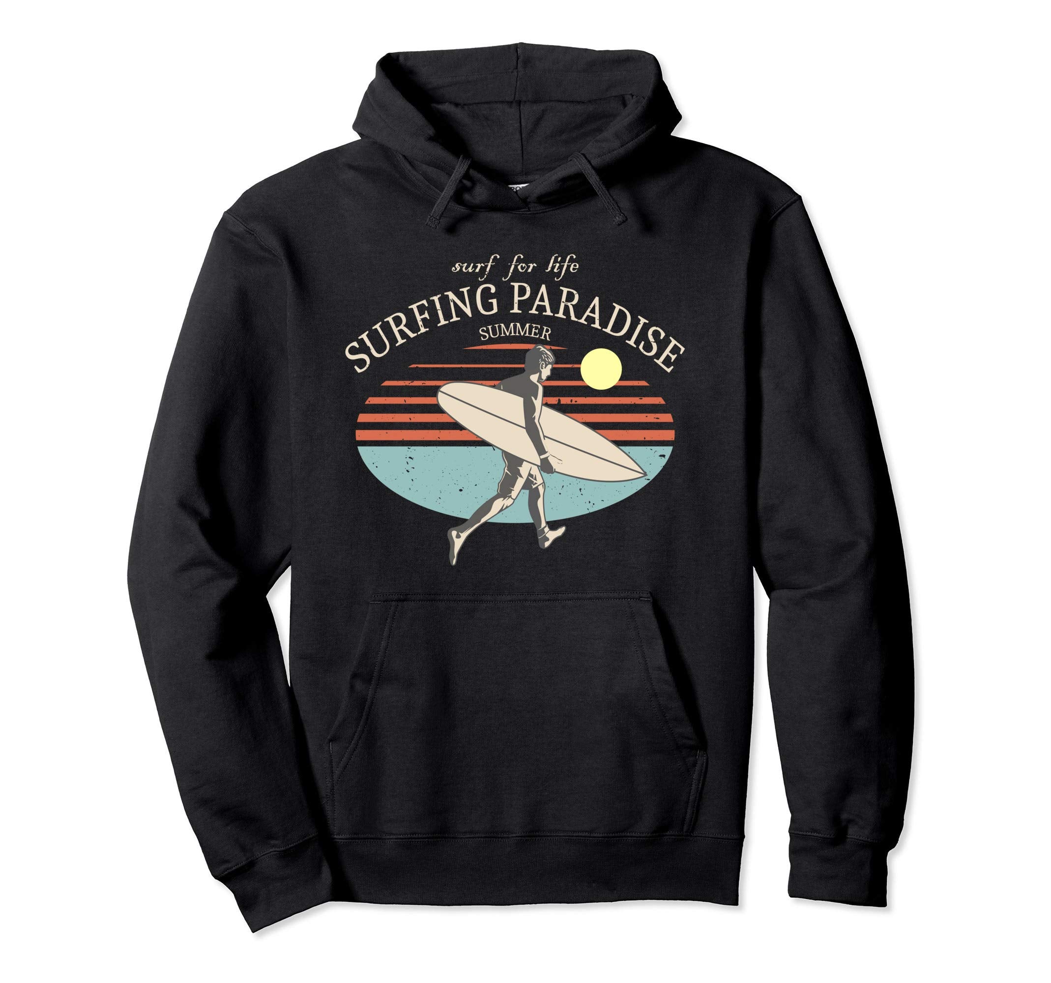 Summer Surf Surfing Paradise Hoodie - Aesthetic Graphic for Adults - T-Shirt, Sweatshirt, Hoodie