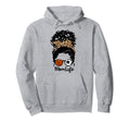 Mom Life Messy Bun Curly Hair Hoodie - Minimalist Print Men Women - T-Shirt, Sweatshirt, Hoodie