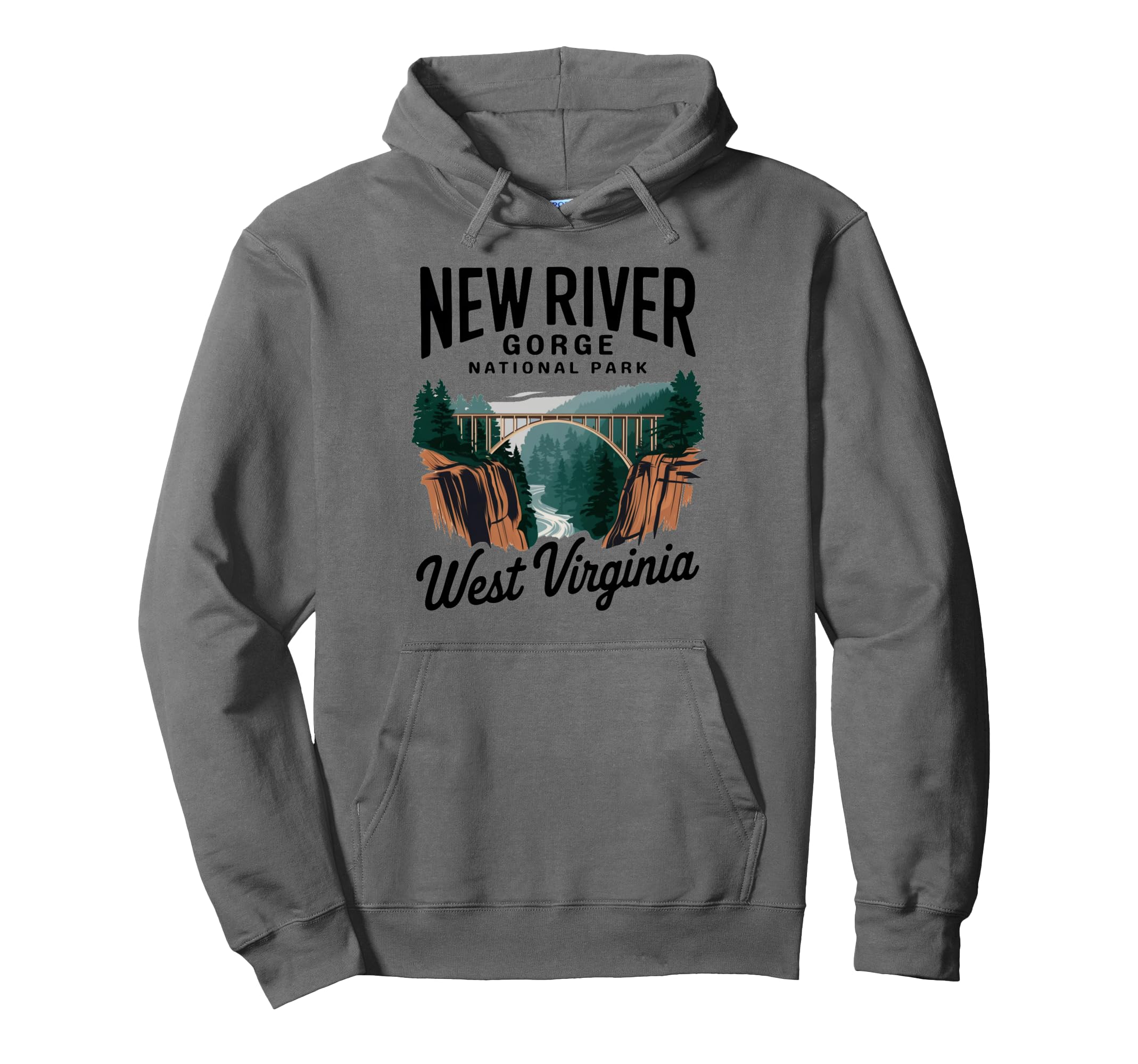 Scenic View New River Gorge National Park Hoodie - Graphic Print Men Women - T-Shirt, Sweatshirt, Hoodie