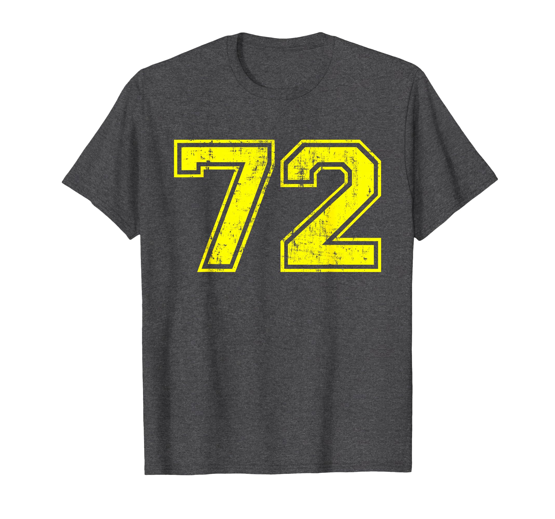 Number 72 Varsity Distressed Sport T-Shirt - Minimalist Print for Adults - T-Shirt, Sweatshirt, Hoodie