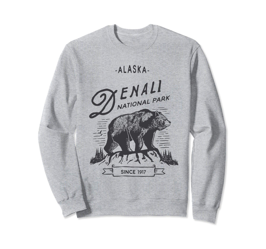 Denali National Park Bear Alaska Sweatshirt - Novelty Apparel for Adults - T-Shirt, Sweatshirt, Hoodie