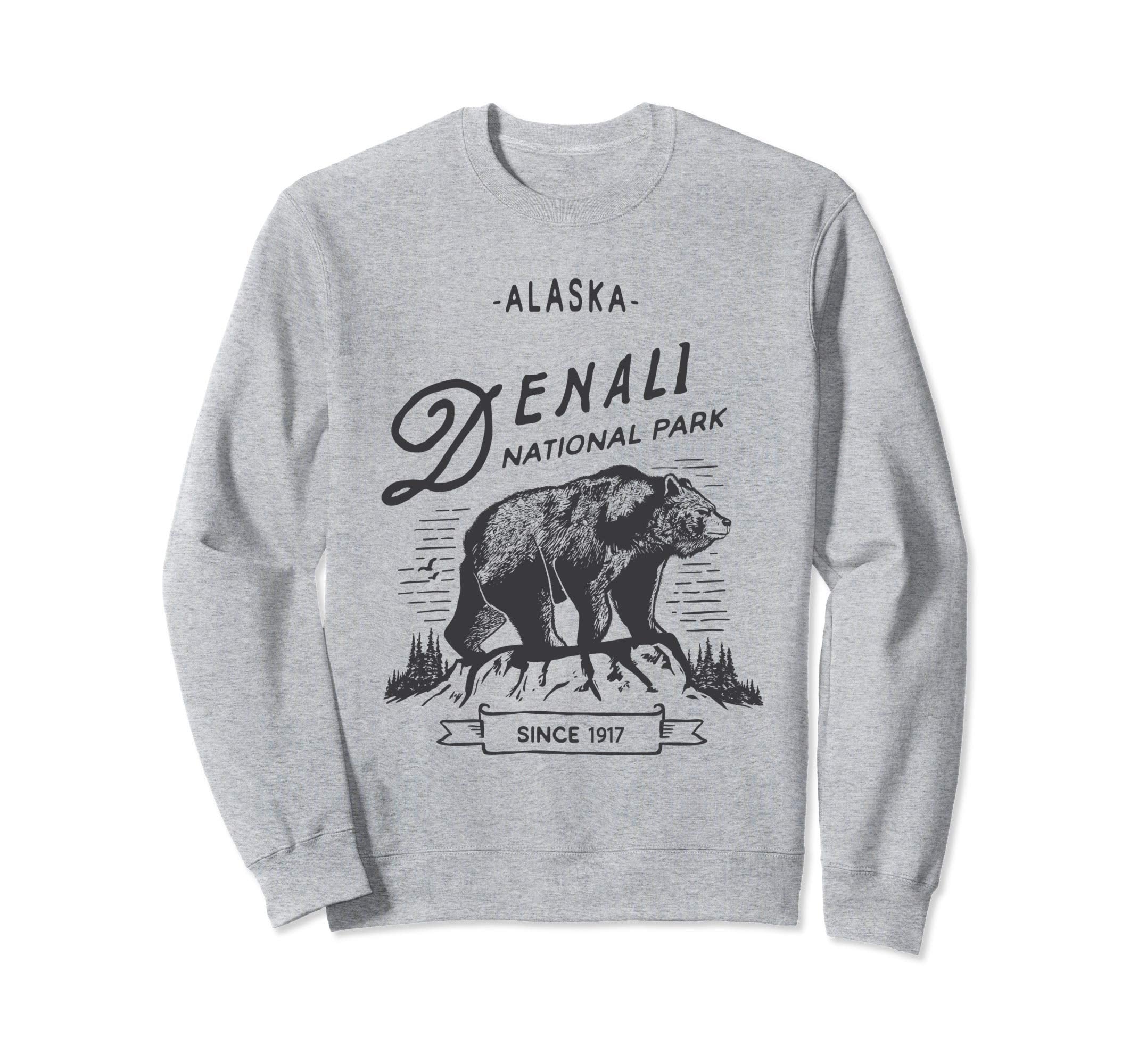 Denali National Park Bear Alaska Sweatshirt - Novelty Apparel for Adults - T-Shirt, Sweatshirt, Hoodie