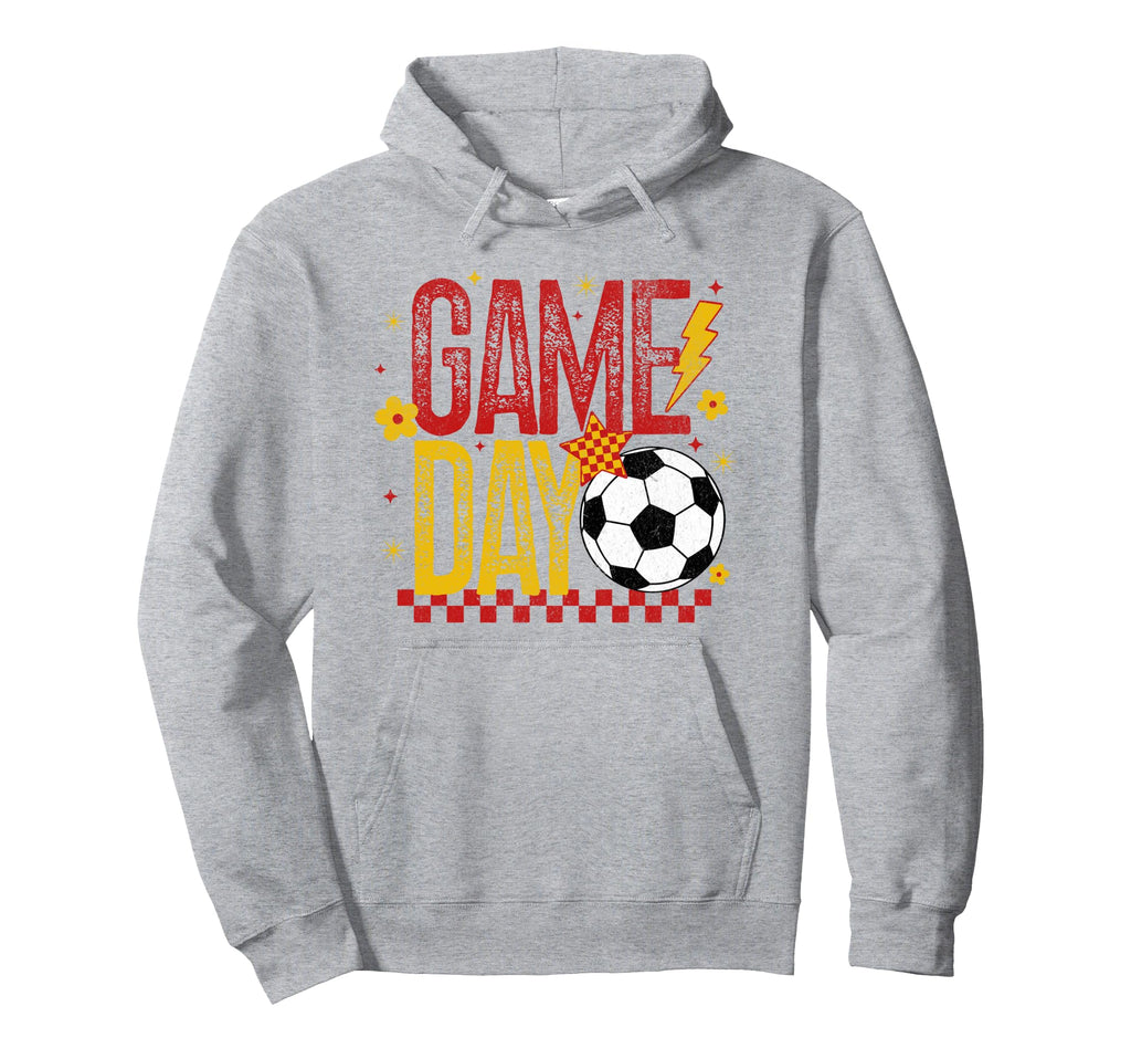 Game Day Soccer Season Red Gold Yellow Hoodie - Minimalist Print for Adults - T-Shirt, Sweatshirt, Hoodie