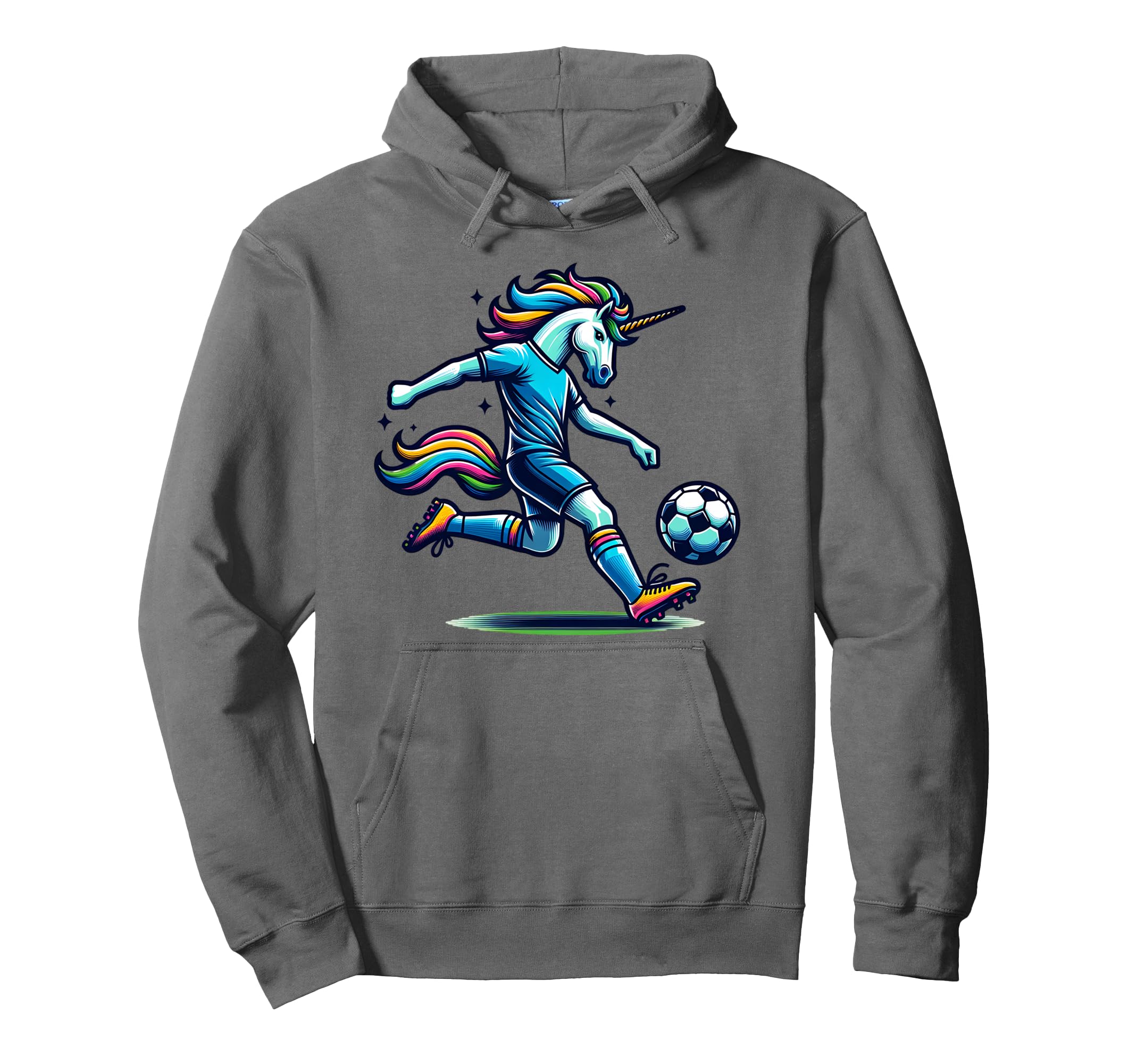 Footballer Unicorn Fans Soccer Team Hoodie - Graphic Print for Adults - T-Shirt, Sweatshirt, Hoodie