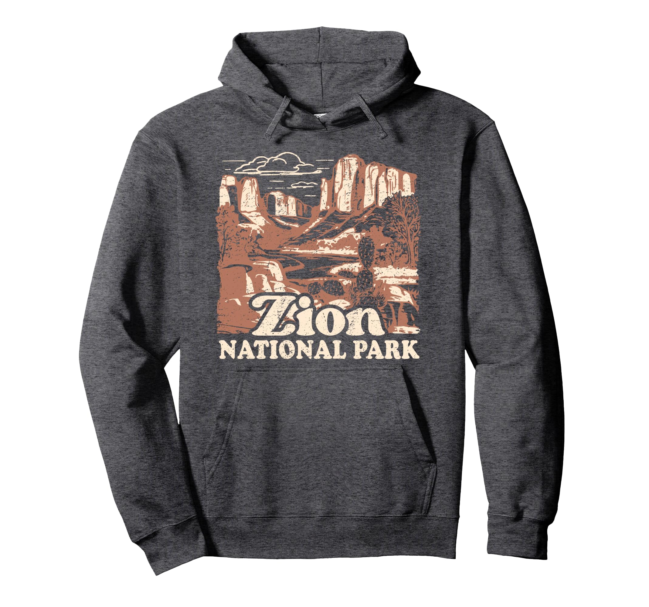 Zion National Park Distressed Hoodie - Streetwear Style for Adults - T-Shirt, Sweatshirt, Hoodie