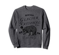 Glacier National Park Montana Bear Sweatshirt - Minimalist Print Men Women - T-Shirt, Sweatshirt, Hoodie
