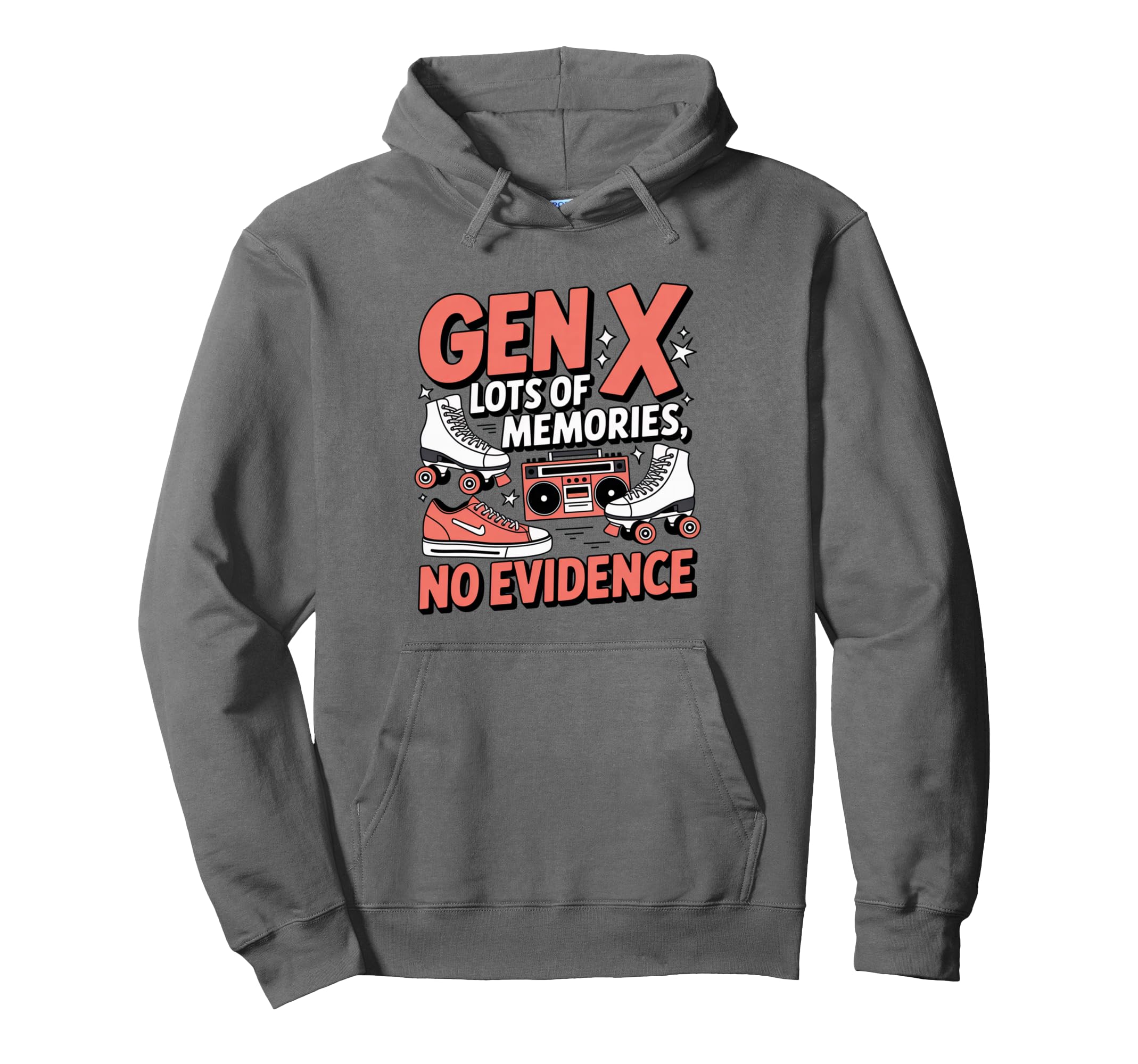 Gen X Lots Memories No Evidence Roller Hoodie - Unique Graphic for Adults - T-Shirt, Sweatshirt, Hoodie