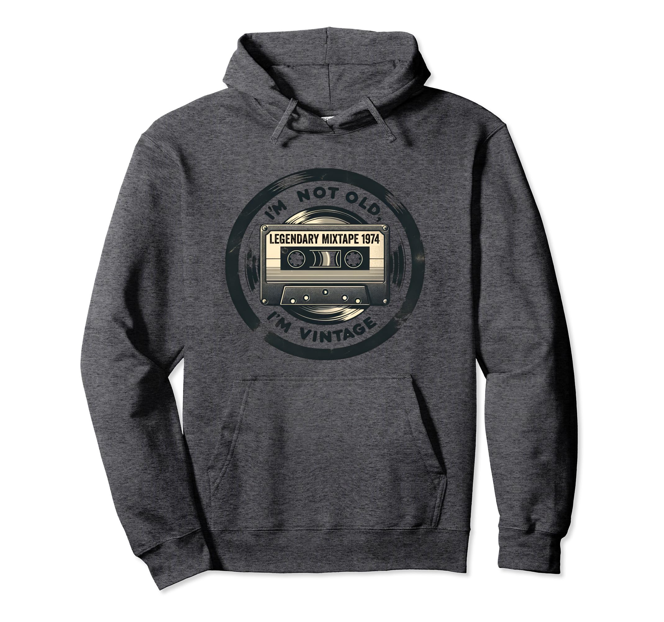 Legendary 1974 Mixtape Cassette Vinyl Hoodie - Novelty Apparel for Adults - T-Shirt, Sweatshirt, Hoodie