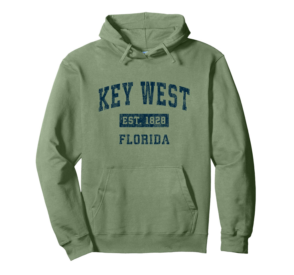 Key West Florida Fl Sports Navy Hoodie - Aesthetic Graphic Men Women - T-Shirt, Sweatshirt, Hoodie