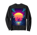 Outrun Synthwave Aesthetic 80S Sweatshirt - Minimalist Print Unisex - T-Shirt, Sweatshirt, Hoodie