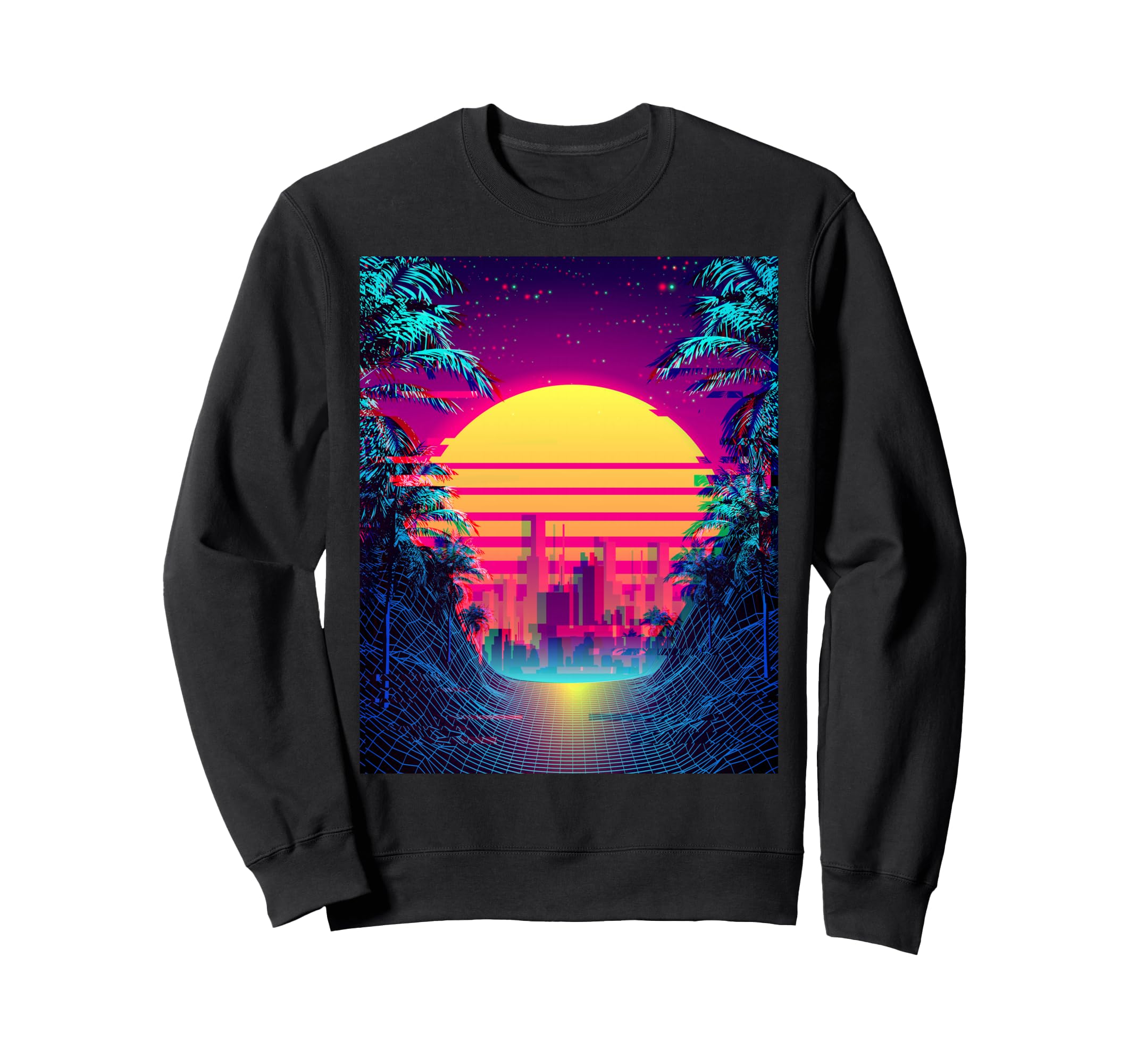 Outrun Synthwave Aesthetic 80S Sweatshirt - Minimalist Print Unisex - T-Shirt, Sweatshirt, Hoodie