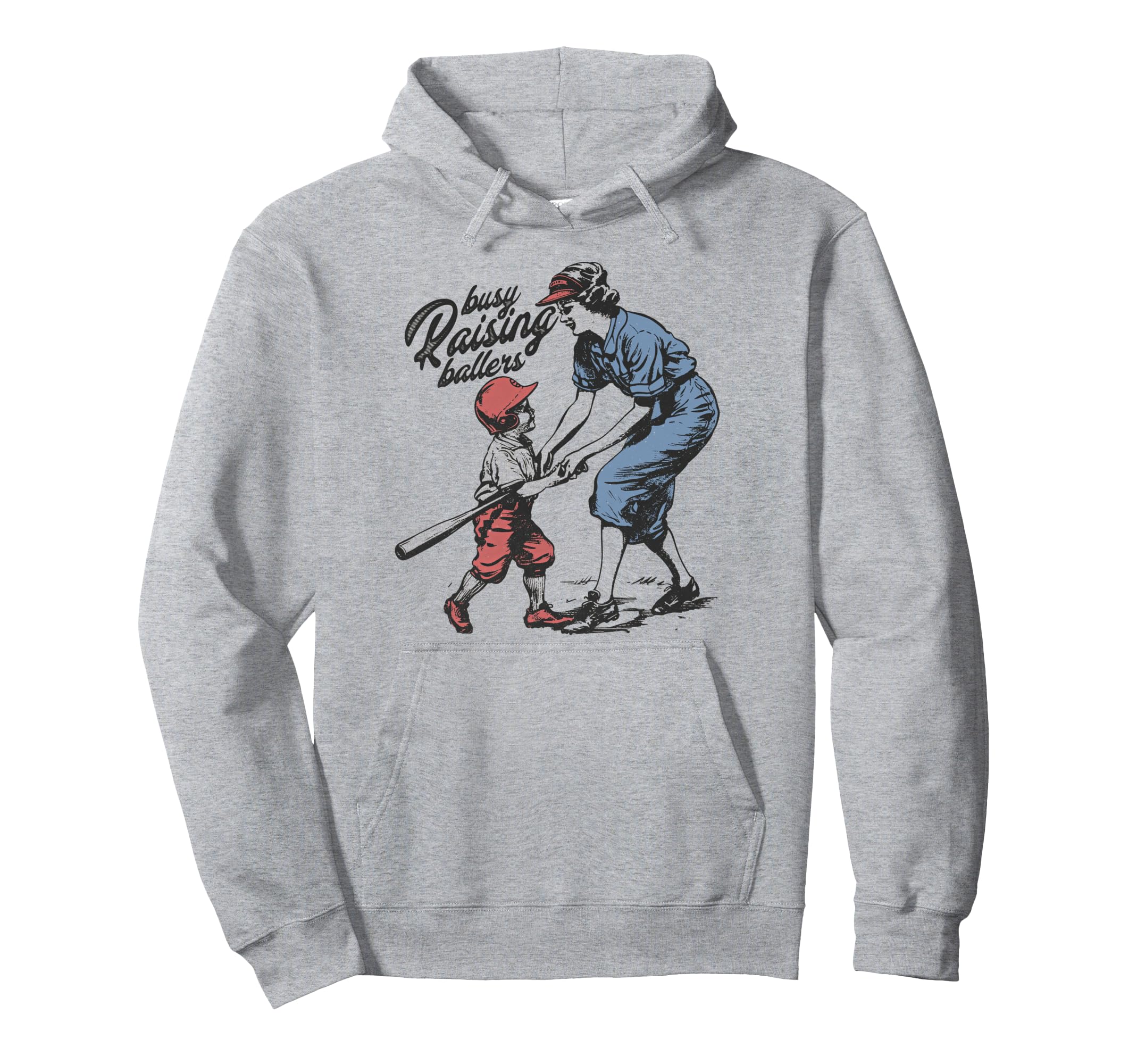 Busy Raising Ballers Baseball Mom Coach Hoodie - Novelty Apparel for Adults - T-Shirt, Sweatshirt, Hoodie