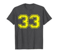 Number 33 Varsity Distressed T-Shirt - Casual Everyday Wear Men Women - T-Shirt, Sweatshirt, Hoodie