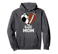 Ball Mom Heart Funny Football Soccer Hoodie - Custom Art Print for Adults - T-Shirt, Sweatshirt, Hoodie