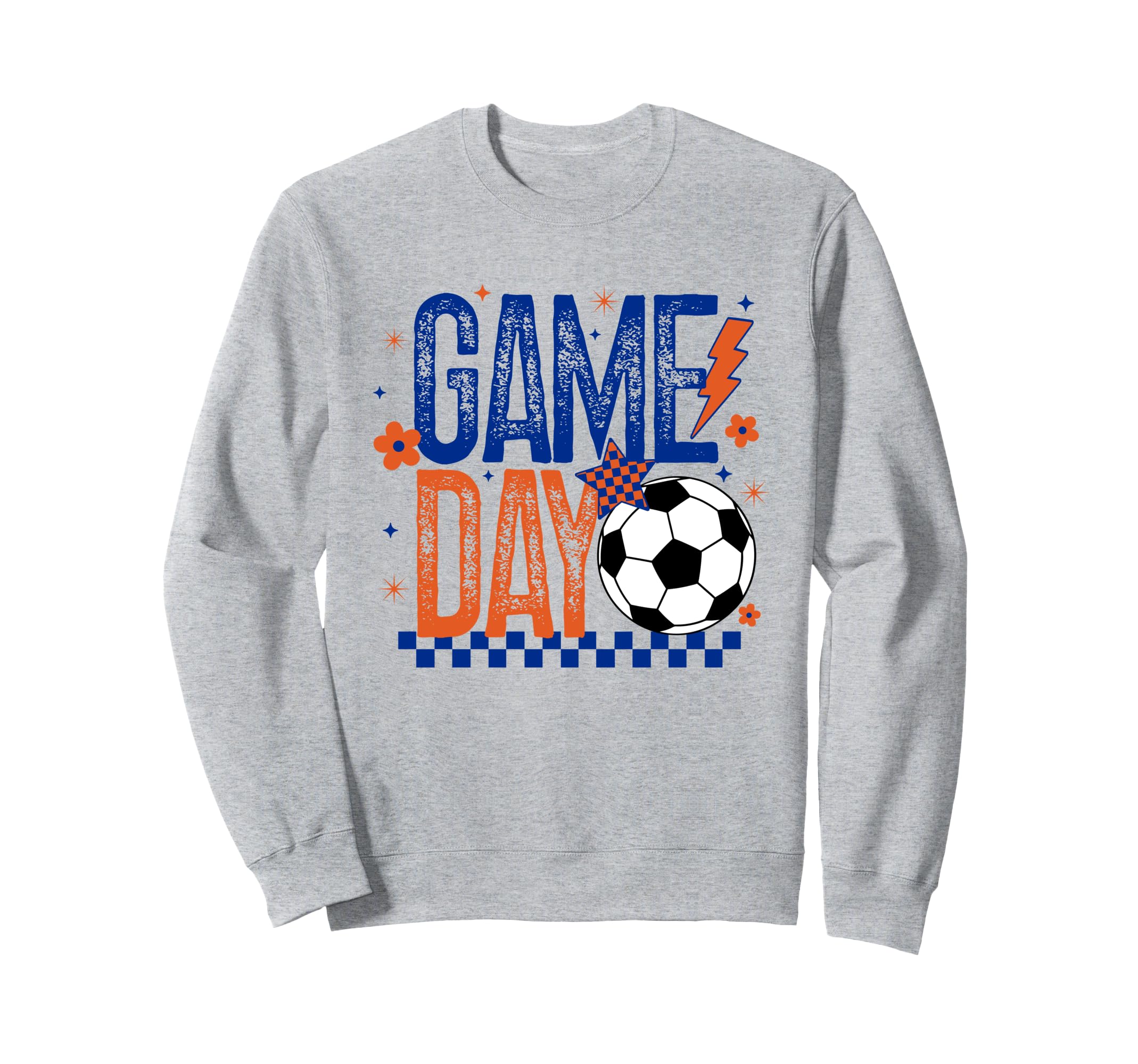 Game Day Soccer Season Blue Orange Sweatshirt - Minimalist Print Unisex - T-Shirt, Sweatshirt, Hoodie
