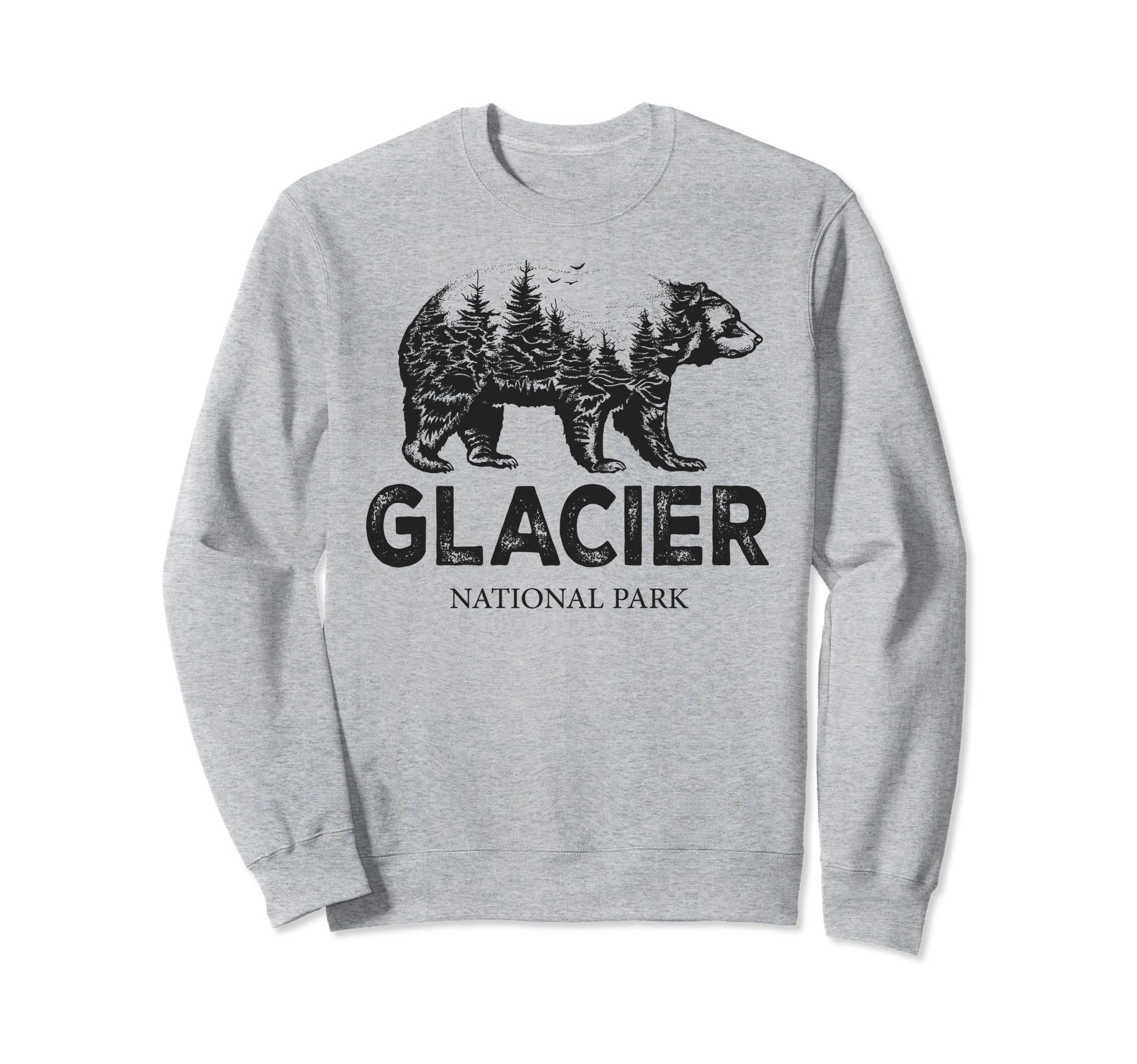 Glacier National Park Grizzly Bear Sweatshirt - Unique Graphic Men Women - T-Shirt, Sweatshirt, Hoodie