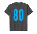 Number 80 Distressed Sport Team Player T-Shirt - Fun Novelty Design Unisex - T-Shirt, Sweatshirt, Hoodie