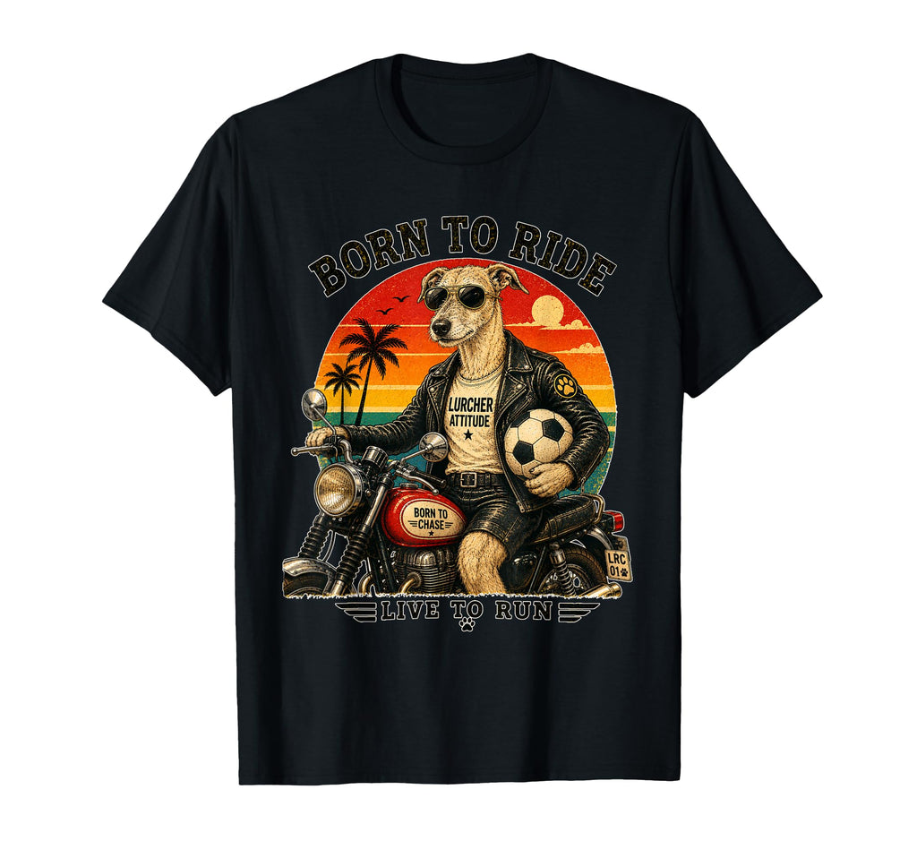 Lurcher Motorbike Love Footbal Soccer T-Shirt - Graphic Print Men Women - T-Shirt, Sweatshirt, Hoodie