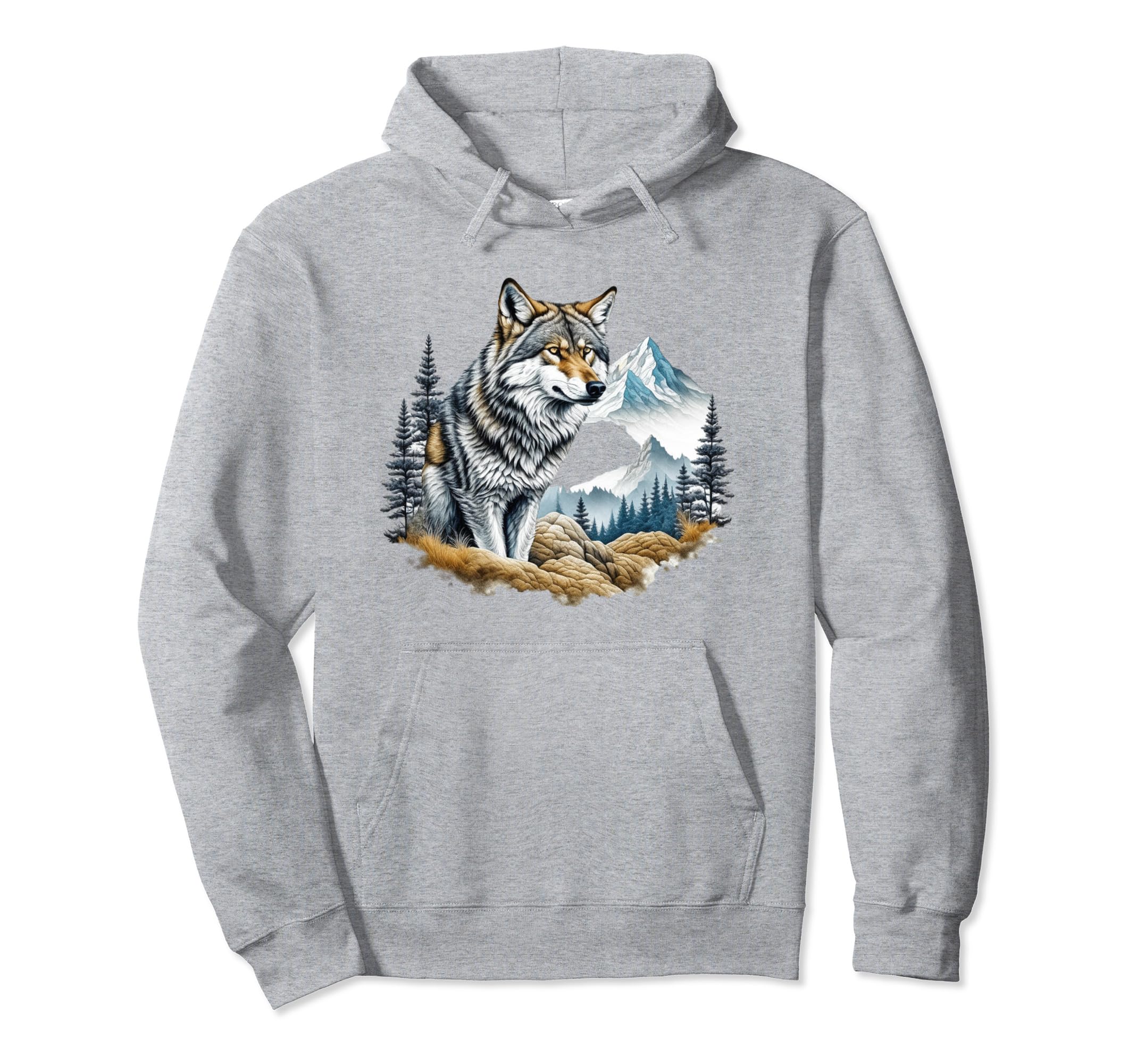 Wolf Hiking Travel Camping Outdoors Usa Hoodie - Graphic Print Men Women - T-Shirt, Sweatshirt, Hoodie