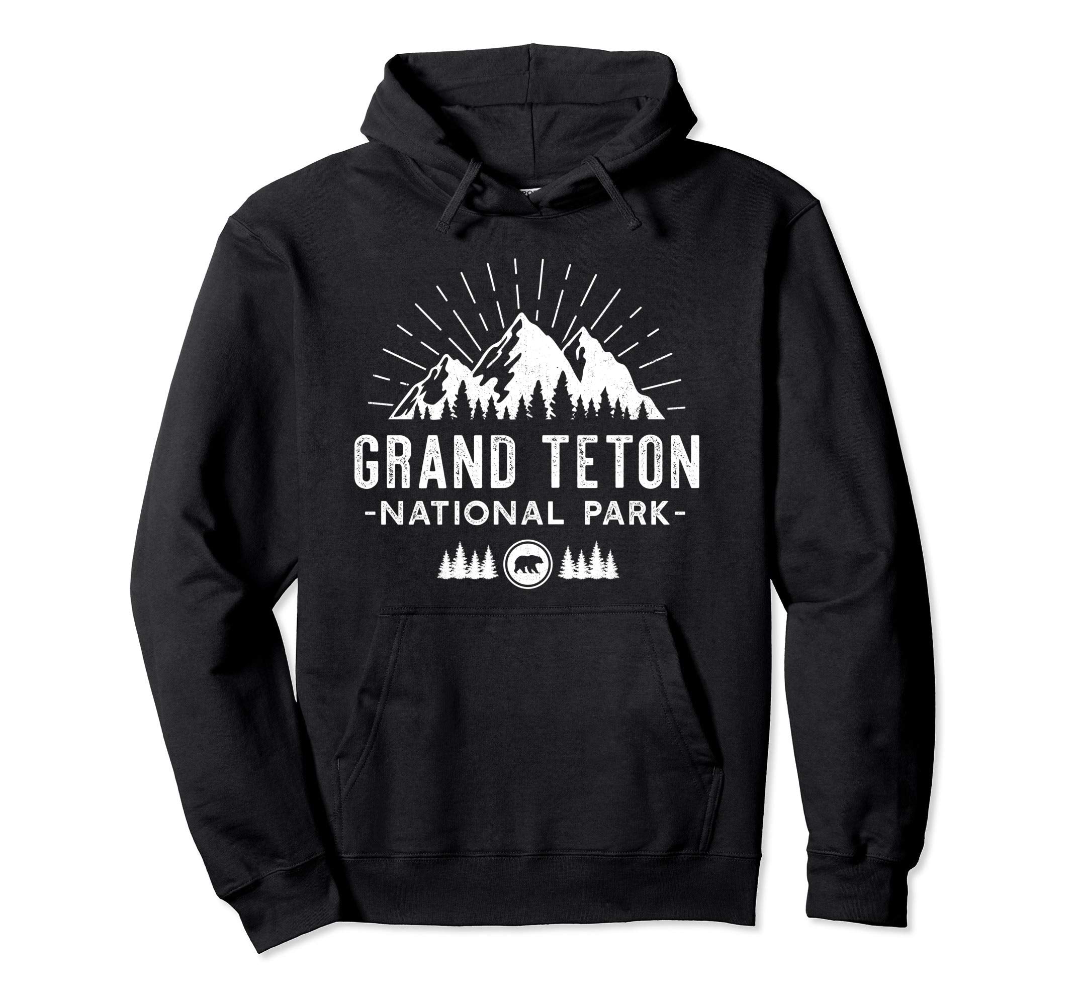 Grand Teton National Park Hiking Hoodie - Fun Novelty Design for Adults - T-Shirt, Sweatshirt, Hoodie
