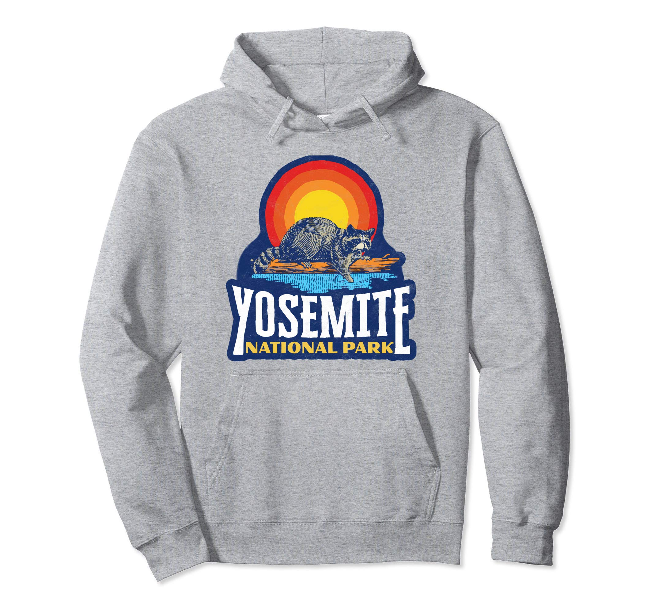 Yosemite National Park Raccoon Sun Hoodie - Unique Graphic for Adults - T-Shirt, Sweatshirt, Hoodie