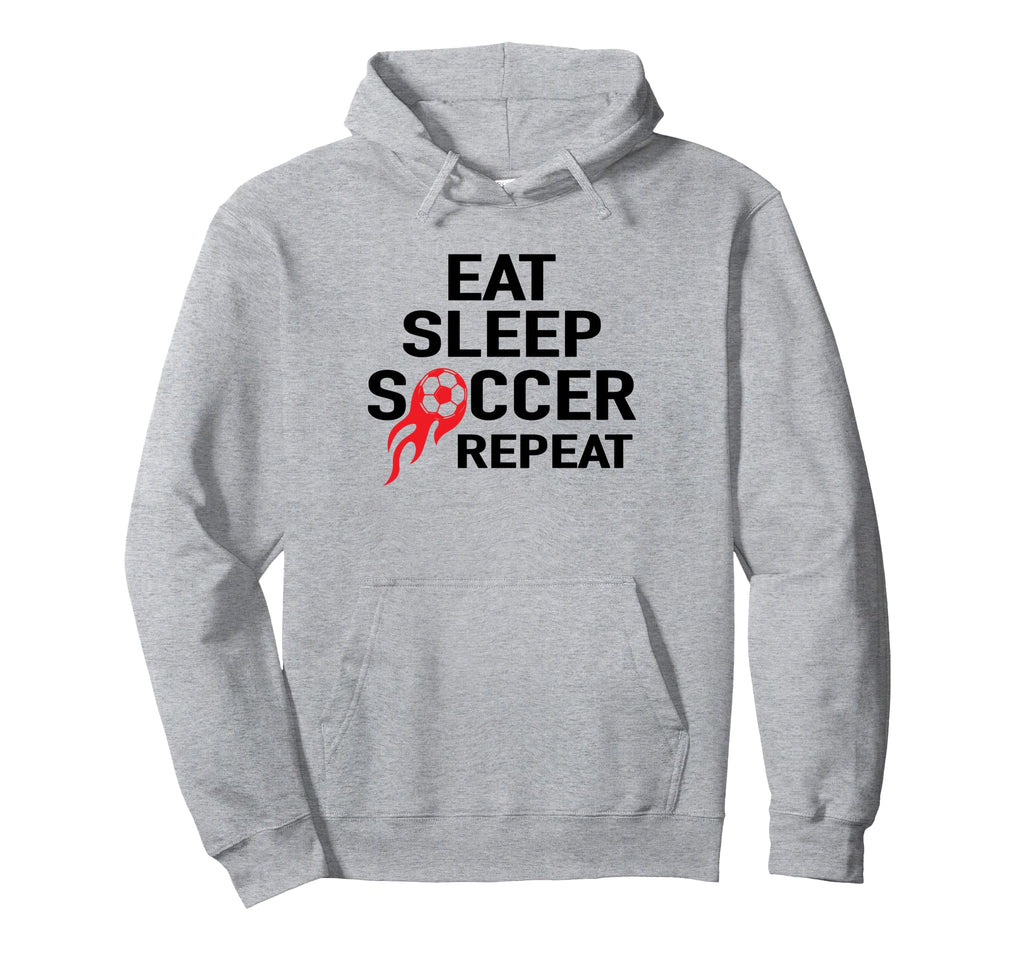 Eat Sleep Soccer Repeat Football Player Hoodie - Graphic Print for Adults - T-Shirt, Sweatshirt, Hoodie