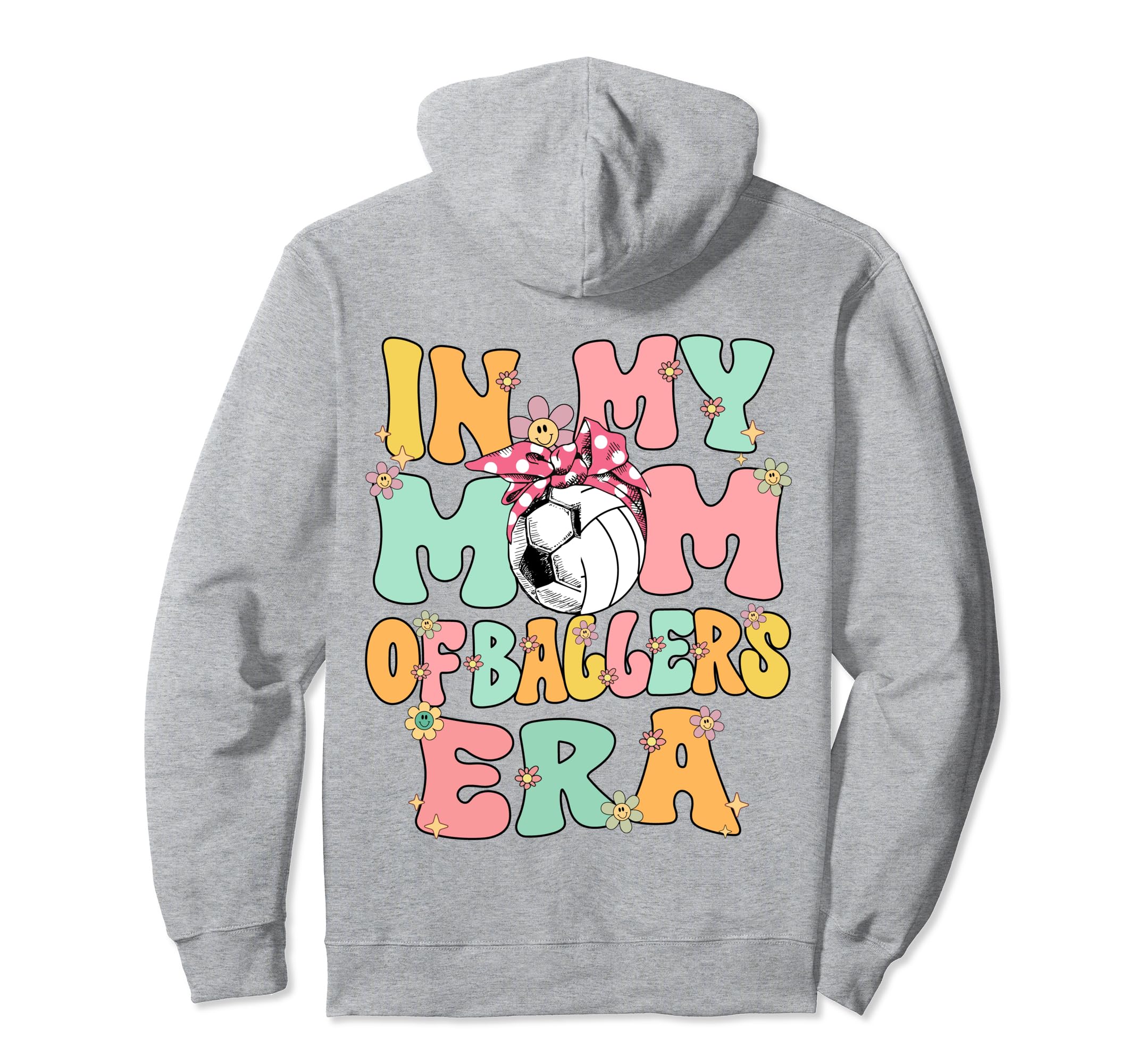My Mom Ballers Era Groovy Volleyball Hoodie - Aesthetic Graphic for Adults - T-Shirt, Sweatshirt, Hoodie