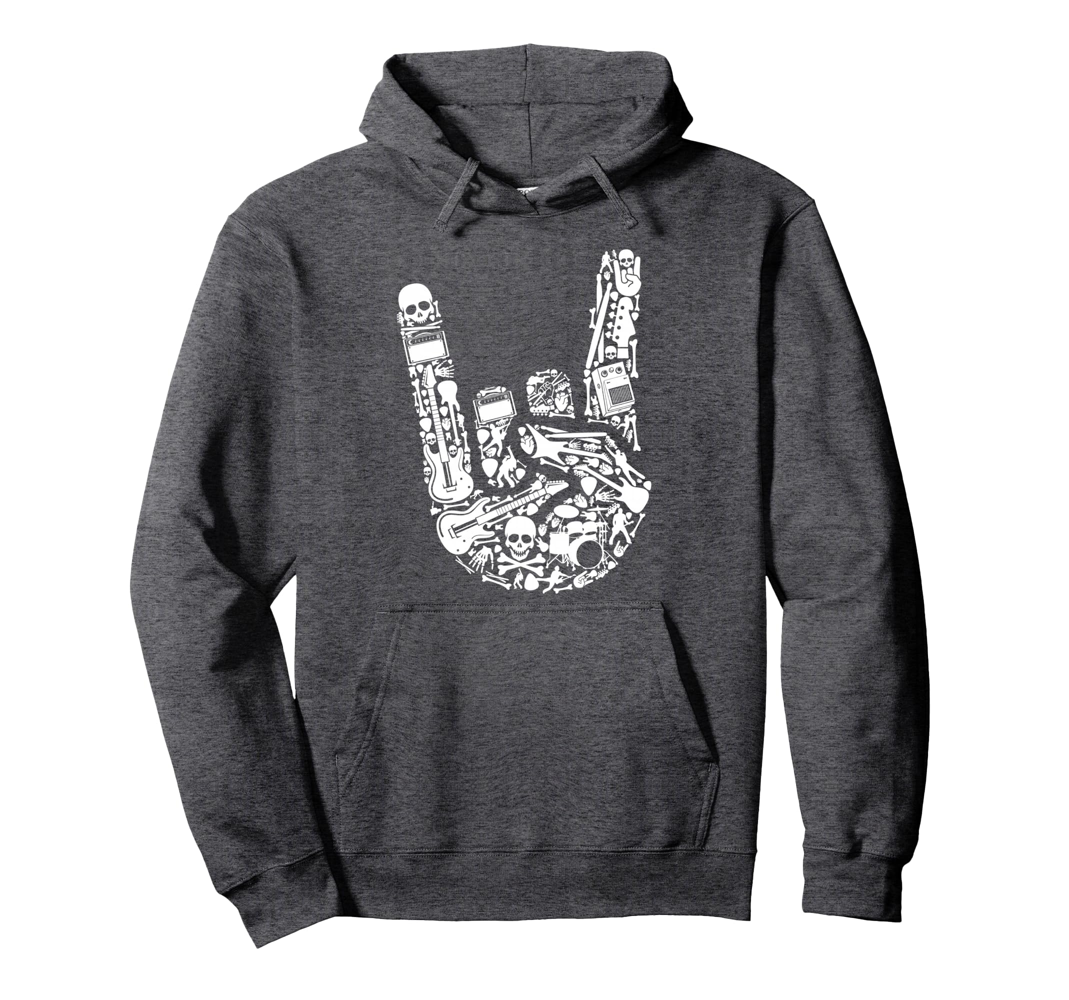 Rock Roll Heavy Metal Guitar Music Hoodie - Fun Novelty Design for Adults - T-Shirt, Sweatshirt, Hoodie