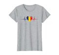 Heartbeat Romanian Flag Romania T-Shirt - Fun Novelty Design Men Women - T-Shirt, Sweatshirt, Hoodie
