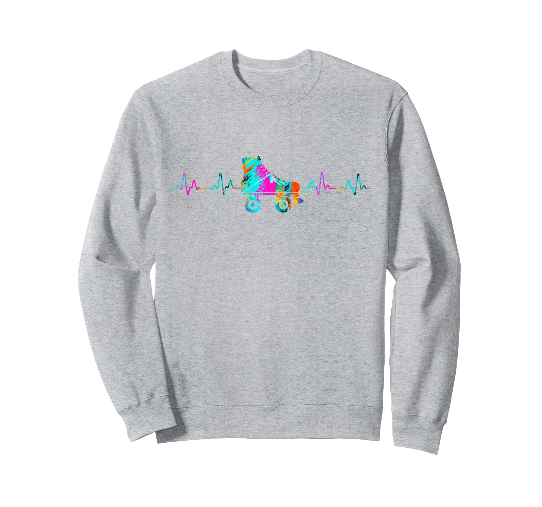 Roller Skating Skate Heartbeat Sweatshirt - Trendy Graphic Men Women - T-Shirt, Sweatshirt, Hoodie