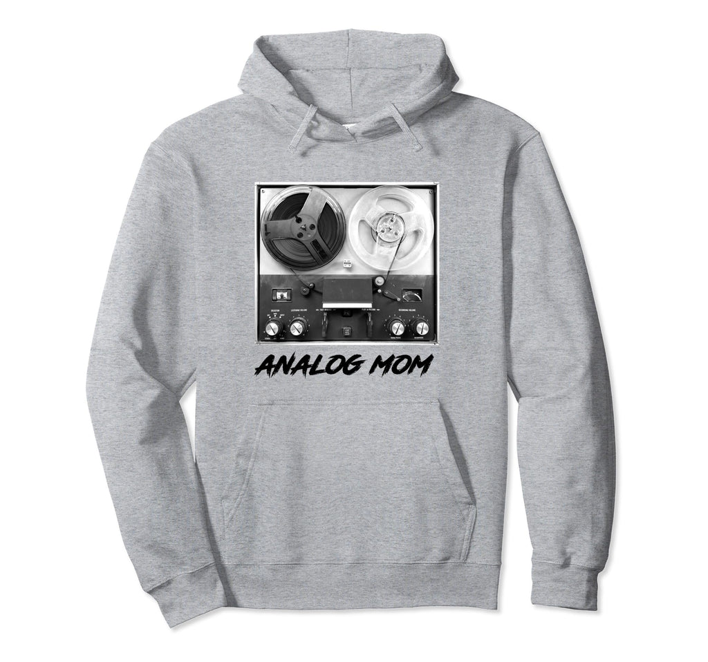 Analog Mom Reel To Reel Cassette Tape Hoodie - Minimalist Print for Adults - T-Shirt, Sweatshirt, Hoodie