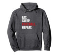Eat Sleep Football Repeat Hoodie - Custom Art Print for Adults - T-Shirt, Sweatshirt, Hoodie